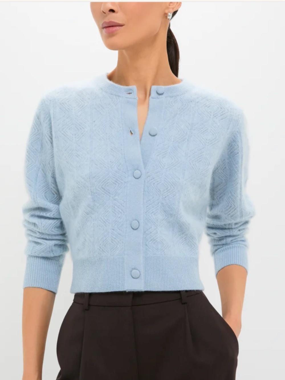 TUCKERNUCK Light Blue Brushed Merino Wool Macy Cardigan size Medium